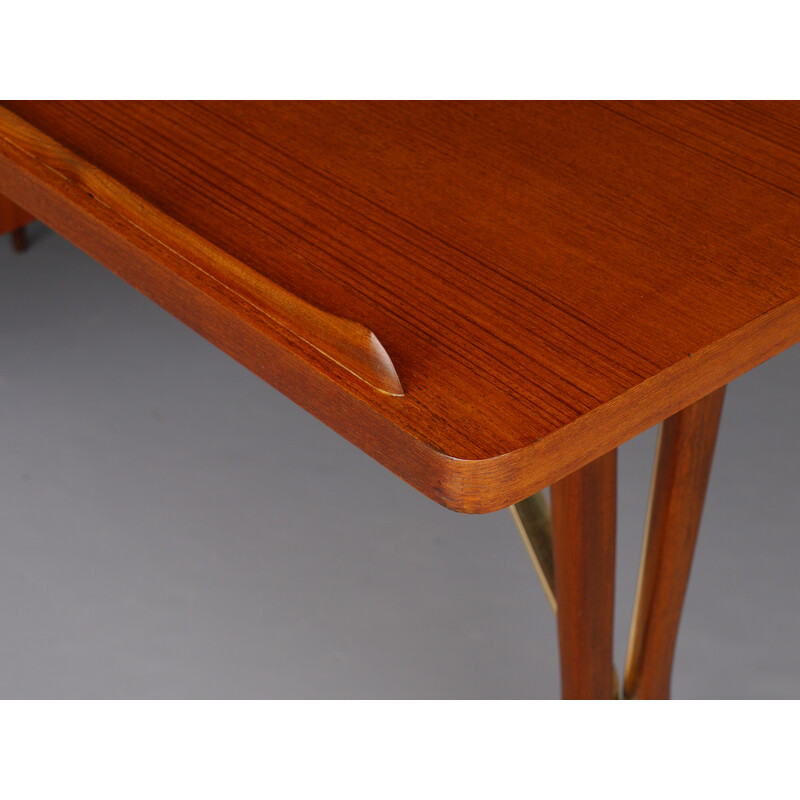 Vintage teak writing desk by Louis Van Teeffelen for Wébé, 1960s