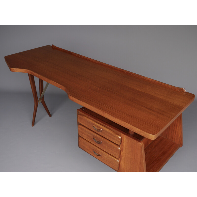 Scrittoio vintage in teak di Louis Van Teeffelen per Wébé, 1960