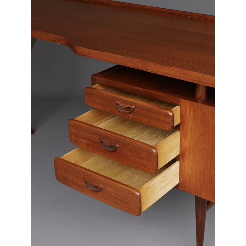 Vintage teak writing desk by Louis Van Teeffelen for Wébé, 1960s