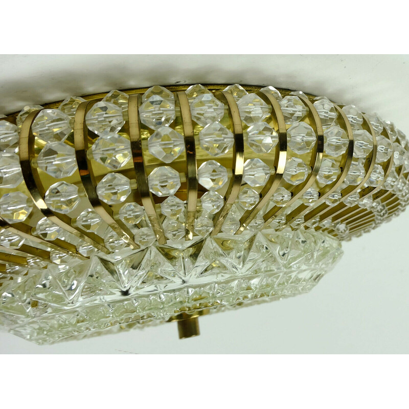 Vintage ceiling lamp in brass and glass by Palwa, 1960s