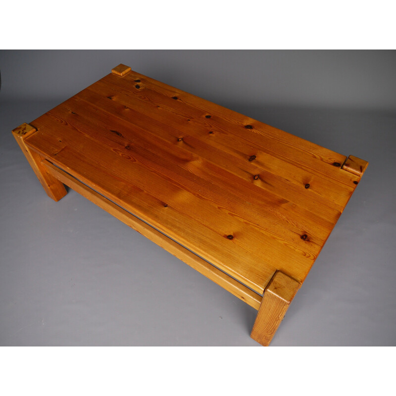 Vintage Scandinavian solid pine coffee table