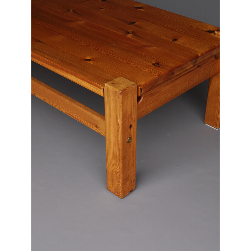 Table basse scandinave vintage en pin massif