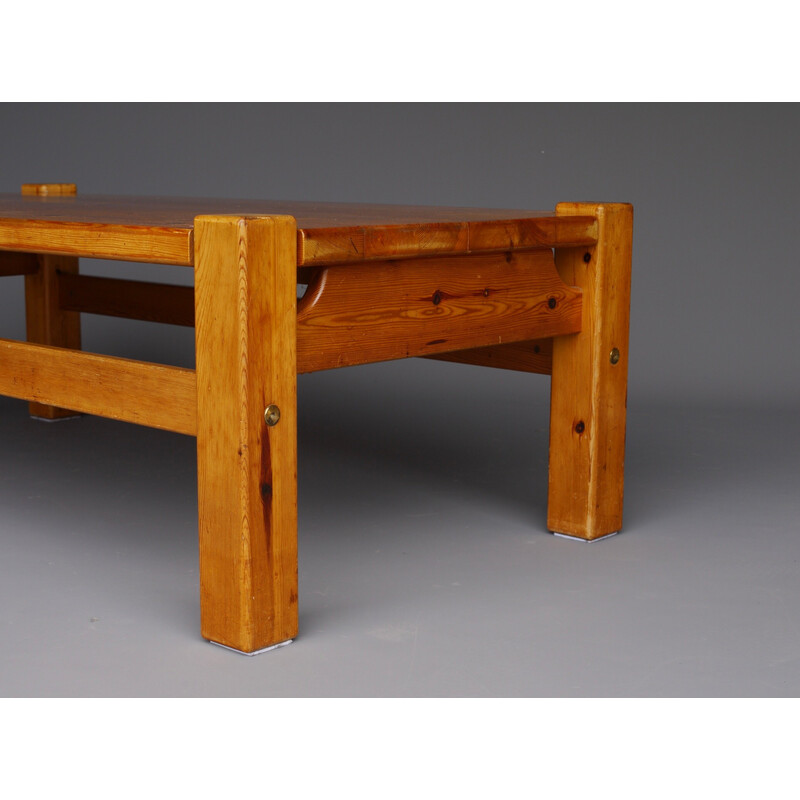 Vintage Scandinavian solid pine coffee table