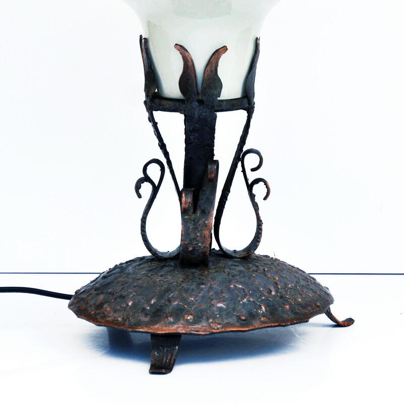 Mid century copper table lamp, Poland 1960s