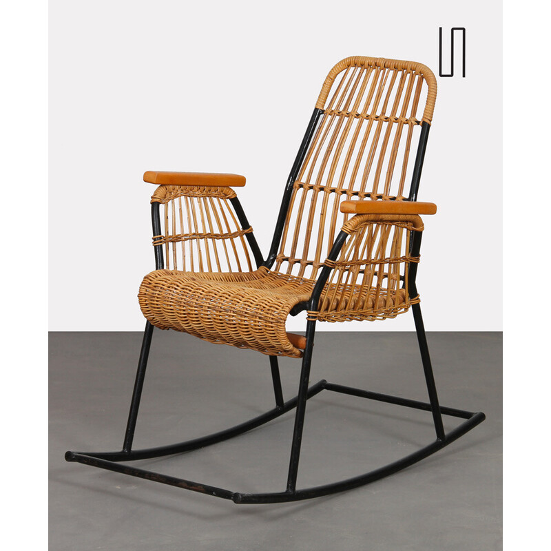 Fauteuil à bascule vintage par Uluv, République tchèque 1960