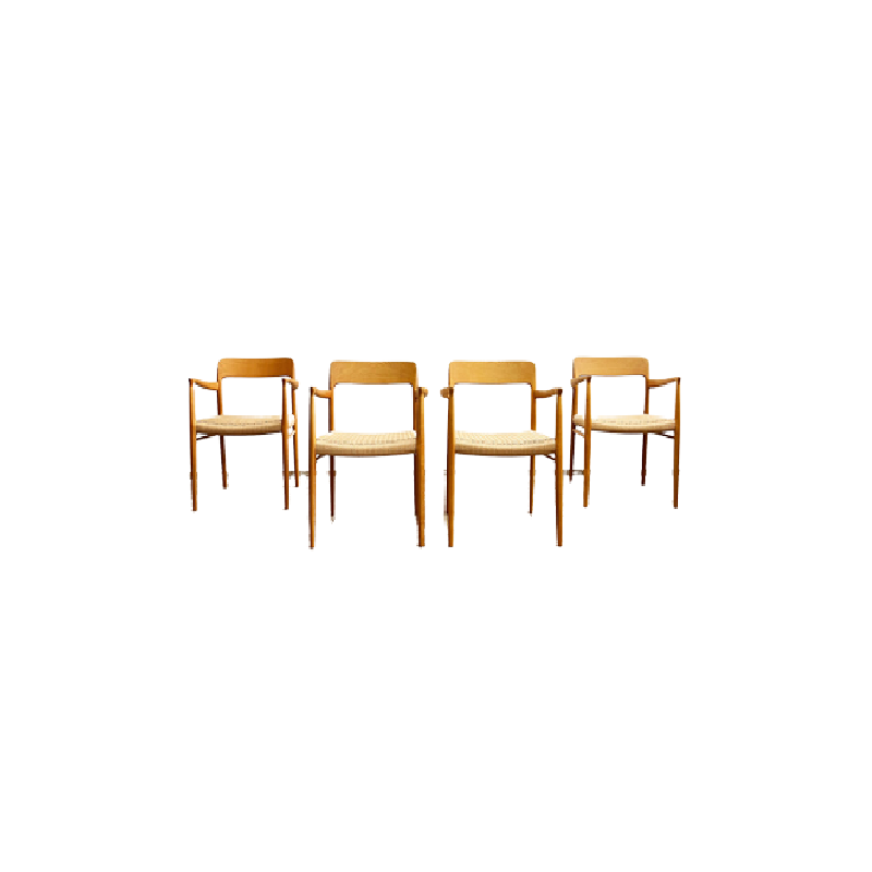 Set of 4 mid-century Danish model 56 chairs by Niels O. Møller for Jl Mollers Møbelfabrik, 1950