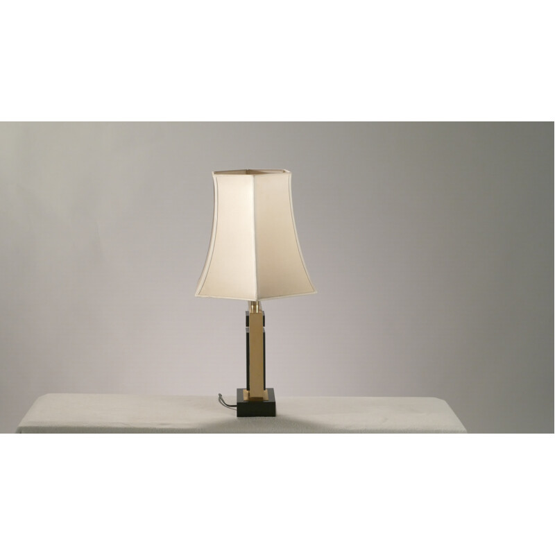 Jansen golden table lamp in brass, Guy LEFEVRE - 1970s