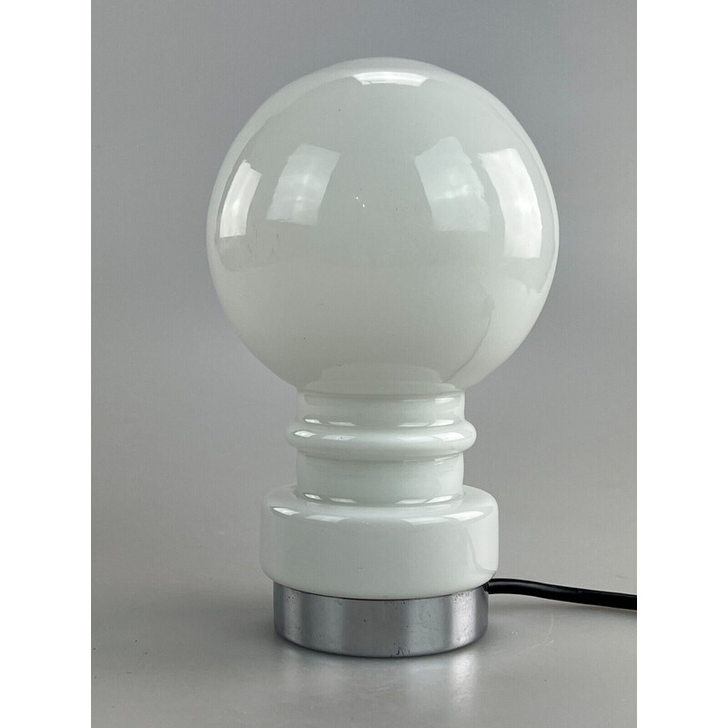 Vintage glazen en chromen bollamp, 1960-1970
