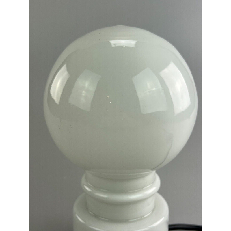 Lámpara de bola vintage de cristal y cromo, 1960-1970
