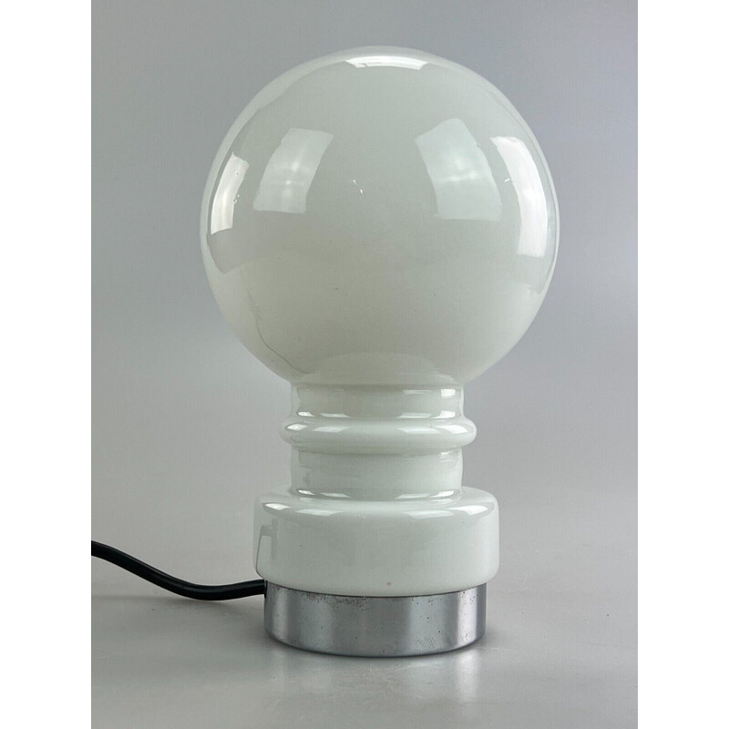 Vintage ball lamp in glass and chrome, 1960-1970s