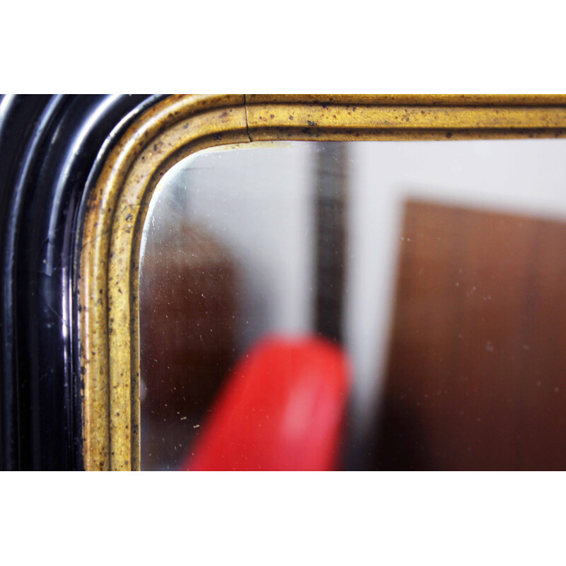 Specchio vintage Napoleone III nero e oro