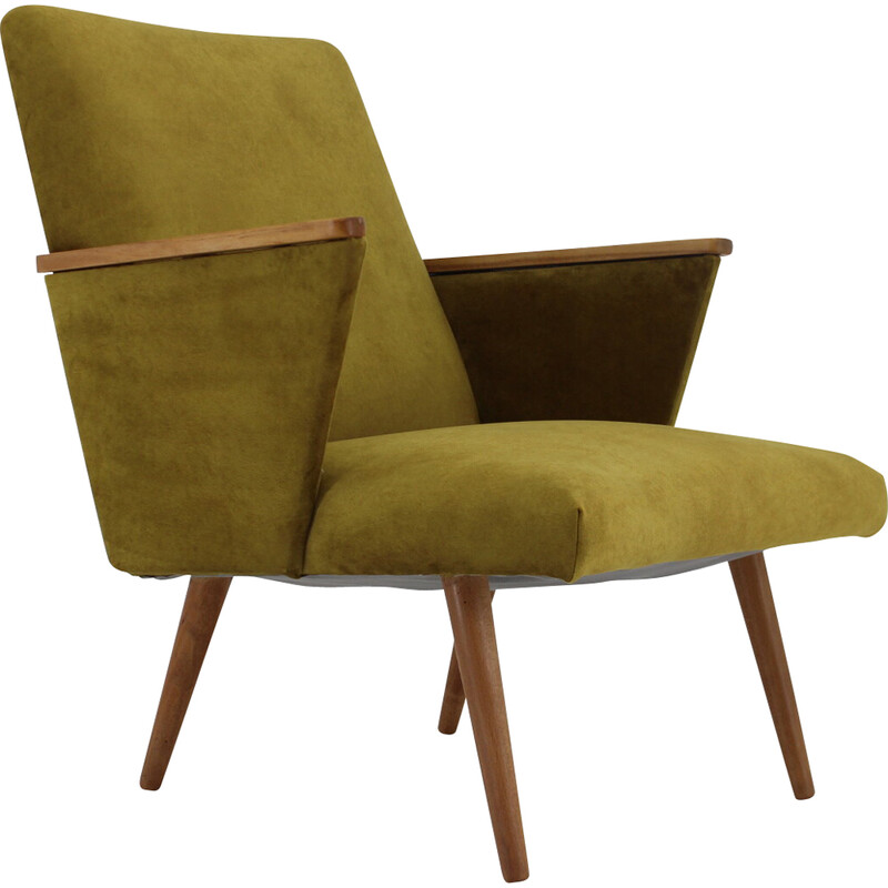 Vintage beechwood armchair with upholstered, Czechoslovakia 1960s