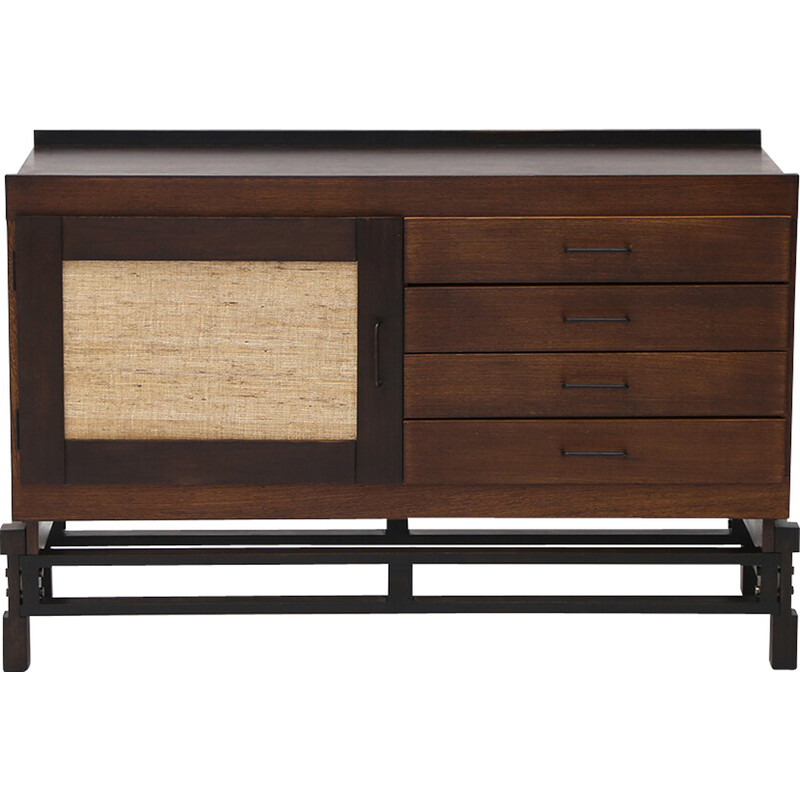 Vintage wooden sideboard by Leonardo Fiori for Isa Bergamo, 1960s