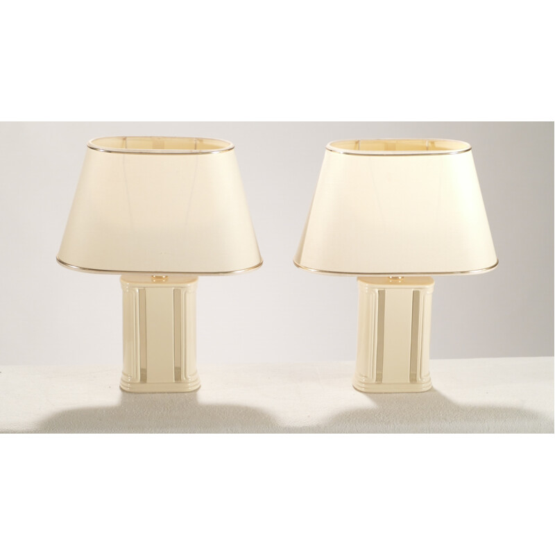 Pair of Maison Roméo small bedside lampes, Jean Claude MAHEY - 1970s