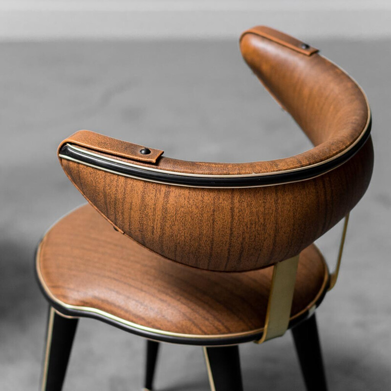 Coppia di sedie vintage in ecopelle Mascagni, anni '60