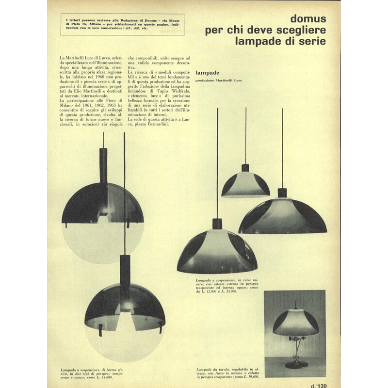 Araña esférica vintage de Elio Martinelli para Martinelli, 1960