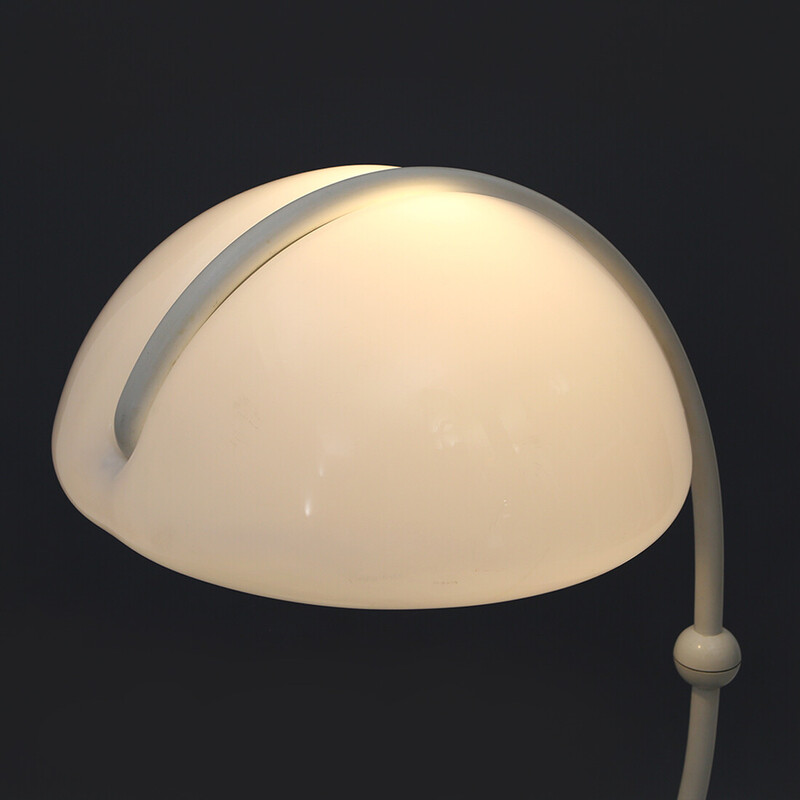 Vintage witte "Serpente" vloerlamp van Elio Martinelli voor Martinelli, 1960s