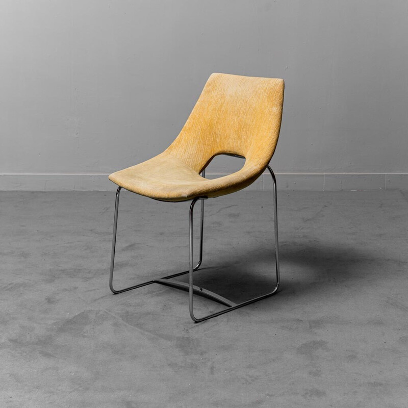 Vintage fluwelen stoel van Augusto Bozzi voor Saporiti, 1968