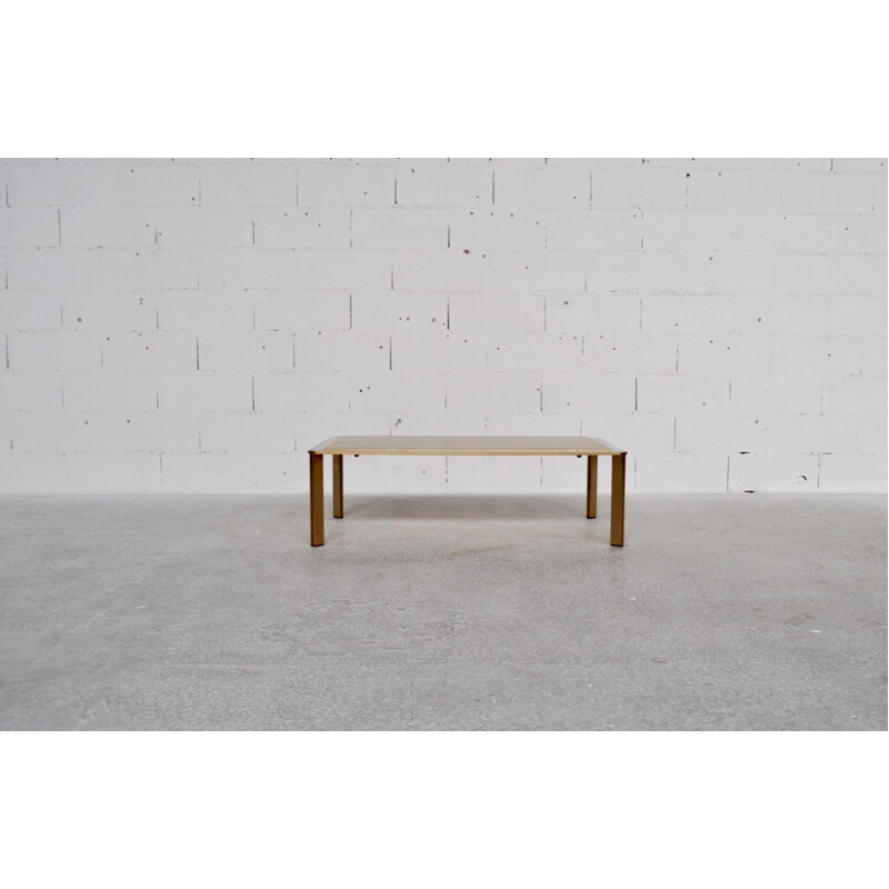 Artelano coffee table in reconstructed stone and gilded metal - 1970s
