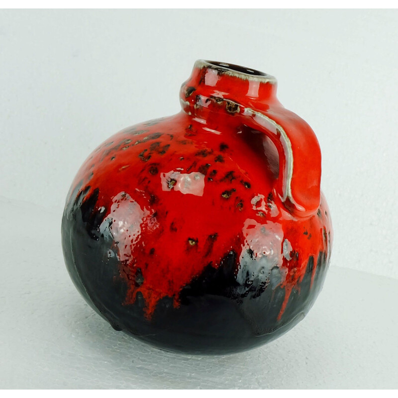 Vase "C263-20" Carsten Toennishof en rouge et noir, Gerda HEUCKEROTH - 1960