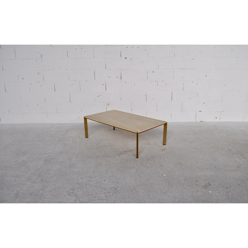 Artelano coffee table in reconstructed stone and gilded metal - 1970s