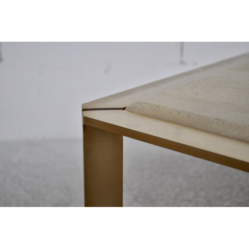 Artelano coffee table in reconstructed stone and gilded metal - 1970s