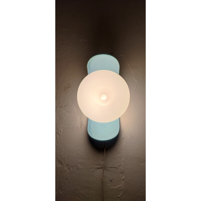 Vintage plastic and glass wall lamp, Spain 1980s