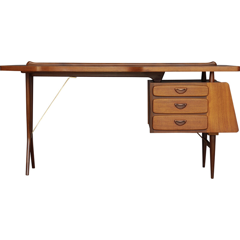 Scrittoio vintage in teak di Louis Van Teeffelen per Wébé, 1960