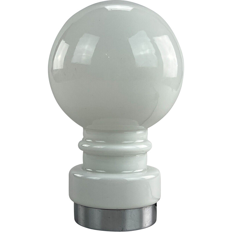 Vintage ball lamp in glass and chrome, 1960-1970s