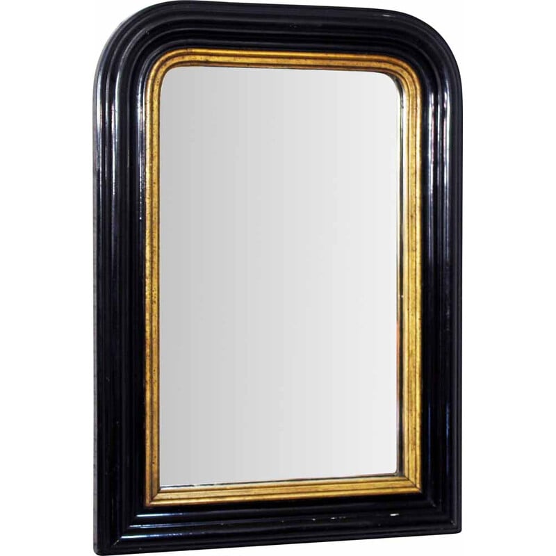 Napoleon III vintage zwart en gouden spiegel