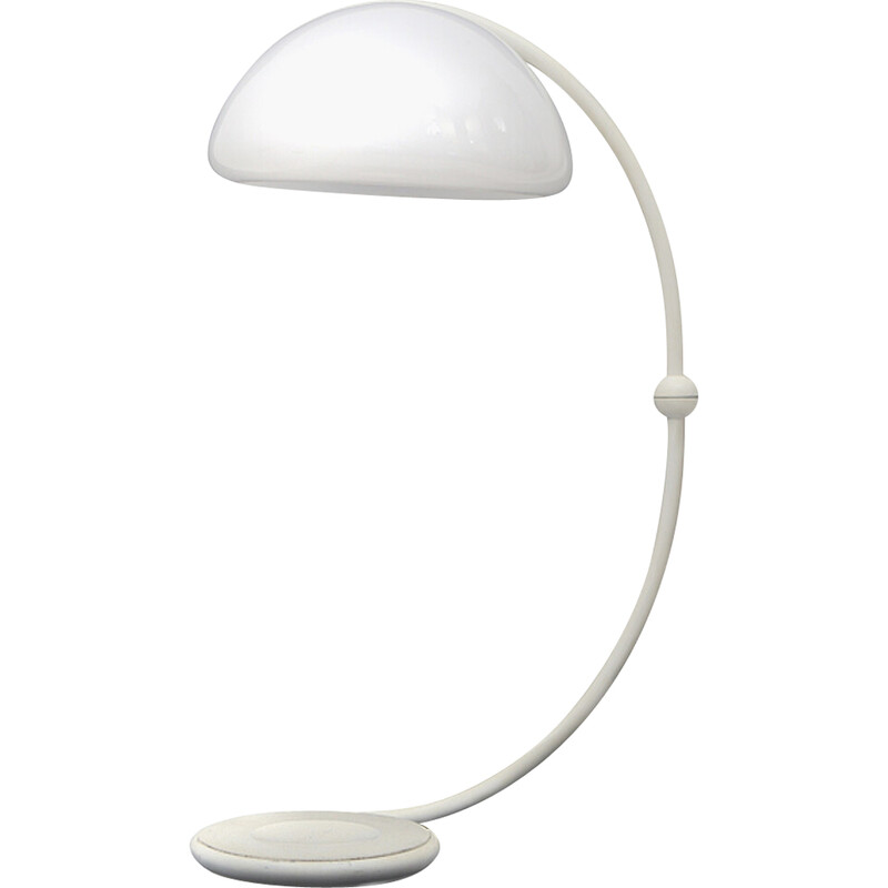 Vintage white "Serpente" floor lamp by Elio Martinelli for Martinelli, 1960s