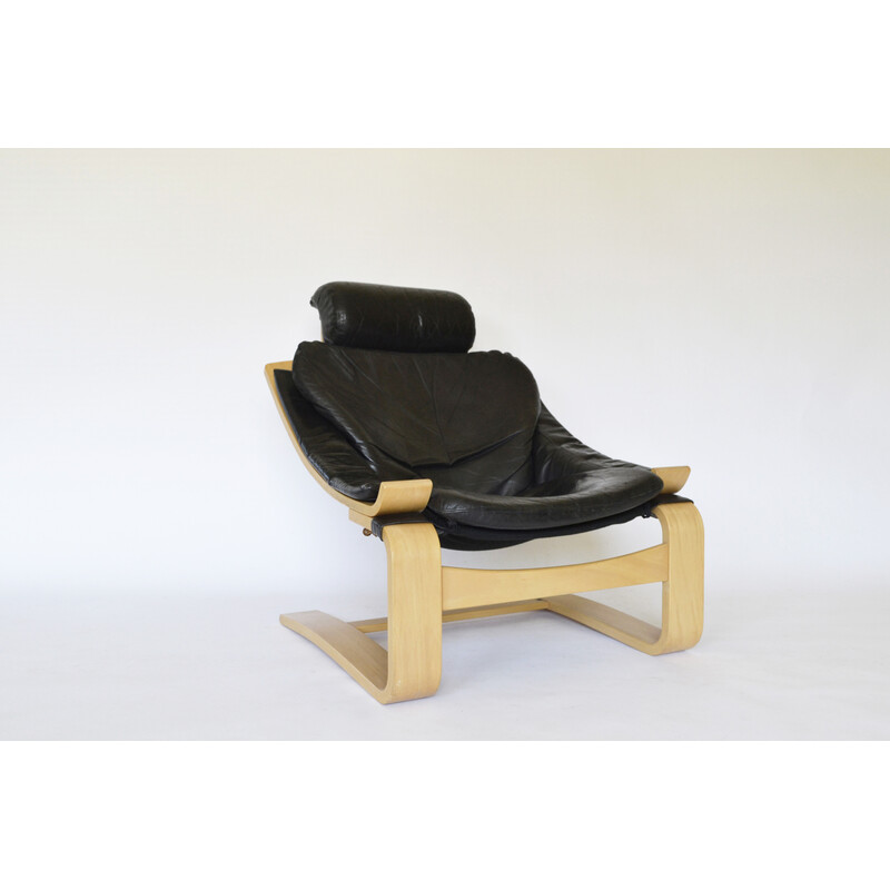 Vintage Kroken Leder Lounge Sessel von Åke Fribytter für Nelo Mobel, 1970