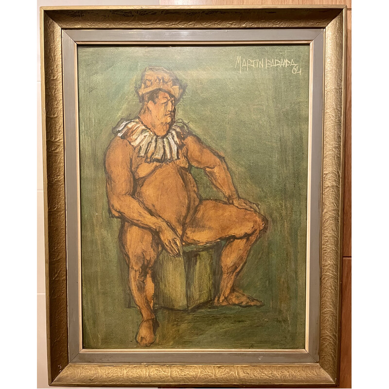 Quadro d'epoca "Arlecchino nudo" di Martin Baranda