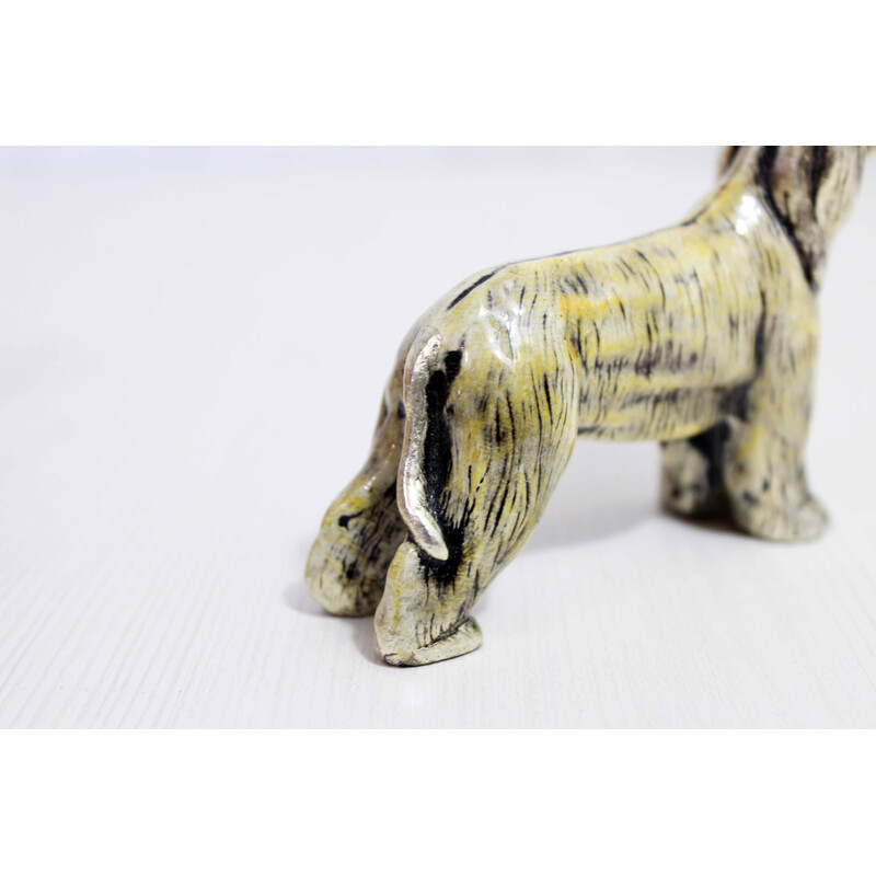 Sculpture of vintage Afghan dogs in solid pewter, Italy 1970s