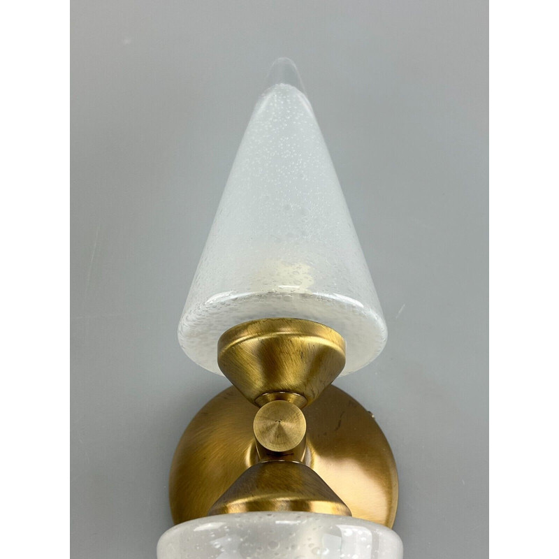 Vintage glazen wandlamp van Honsel, 1960-1970