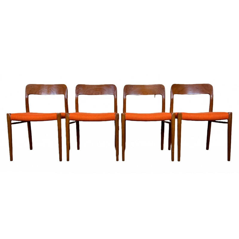 Satz von 4 Vintage-Stühlen aus Teakholz von Niels O. Möller für J.l. Moller's, 1960-1970