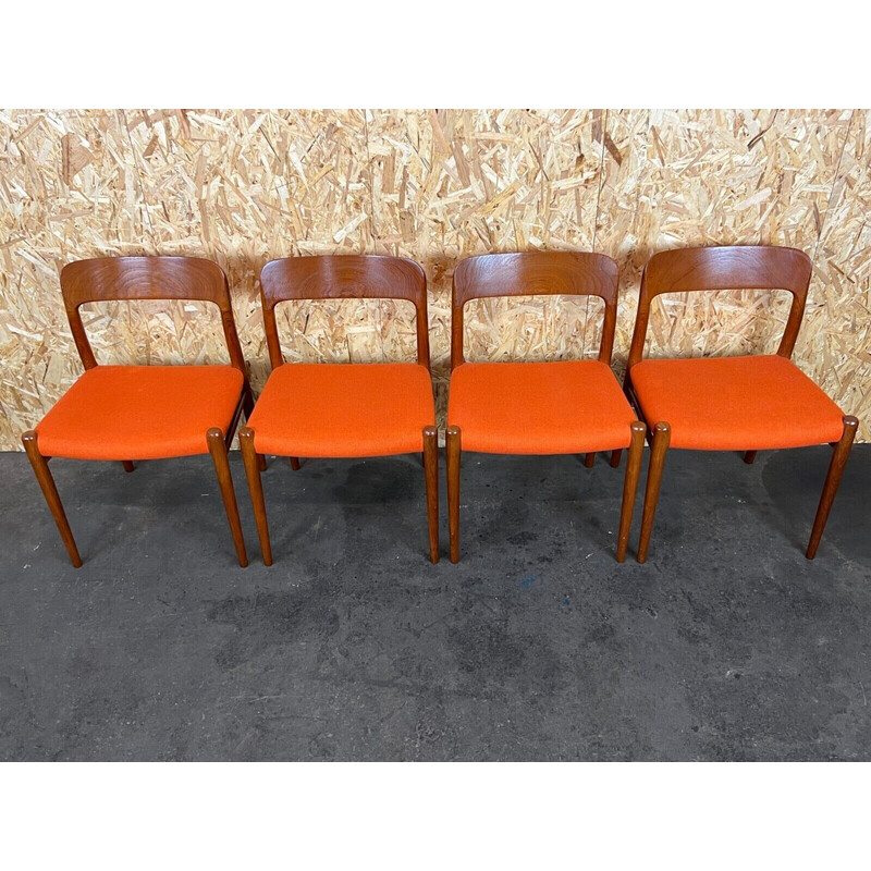 Set di 4 sedie vintage in teak di Niels O. Möller per J.l. Moller's, 1960-1970
