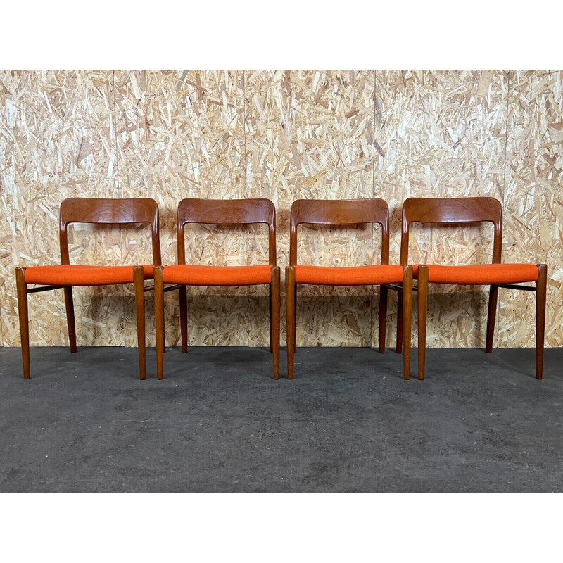 Ensemble de 4 chaises vintage en teck par Niels O. Möller pour J.l. Moller's, 1960-1970