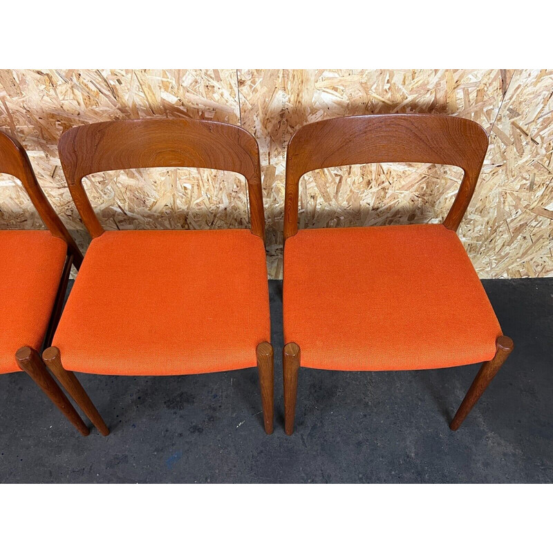 Juego de 4 sillas vintage de teca de Niels O. Möller para J.l. Moller's, 1960-1970