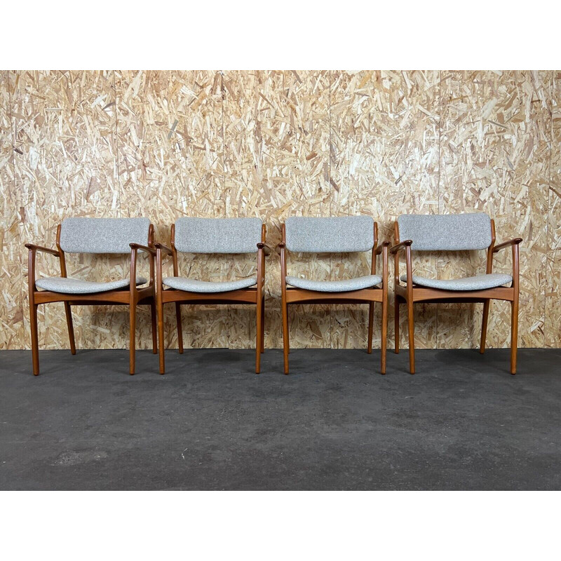 Set of 4 vintage teak dining chairs by Erik Buch for O.d. furniture, 1960s-1970s