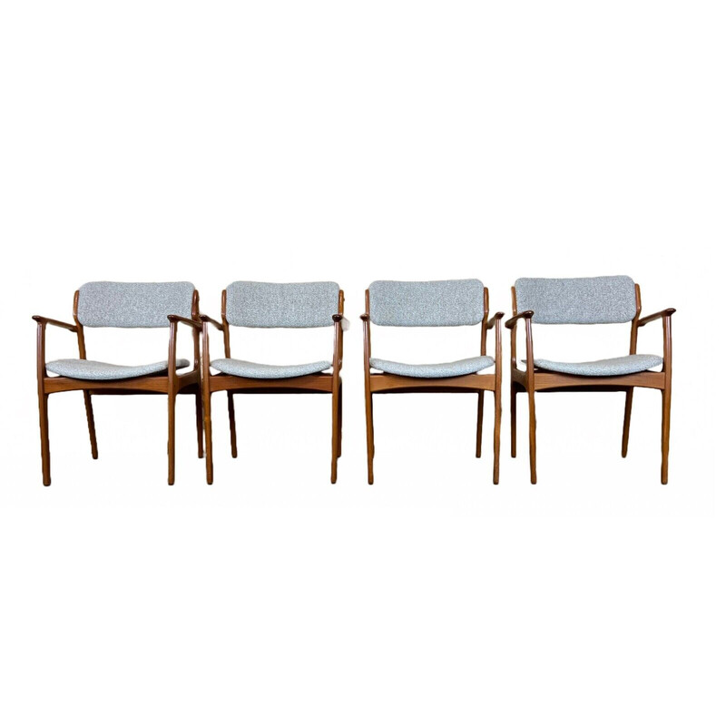 Set of 4 vintage teak dining chairs by Erik Buch for O.d. furniture, 1960s-1970s