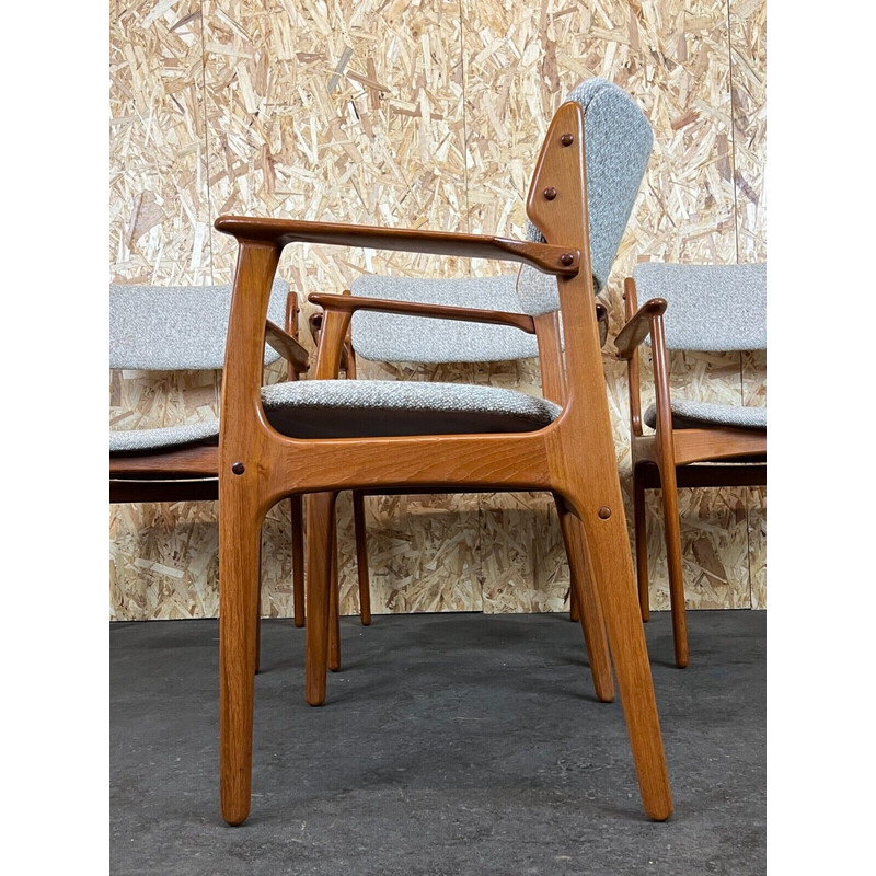 Set of 4 vintage teak dining chairs by Erik Buch for O.d. furniture, 1960s-1970s