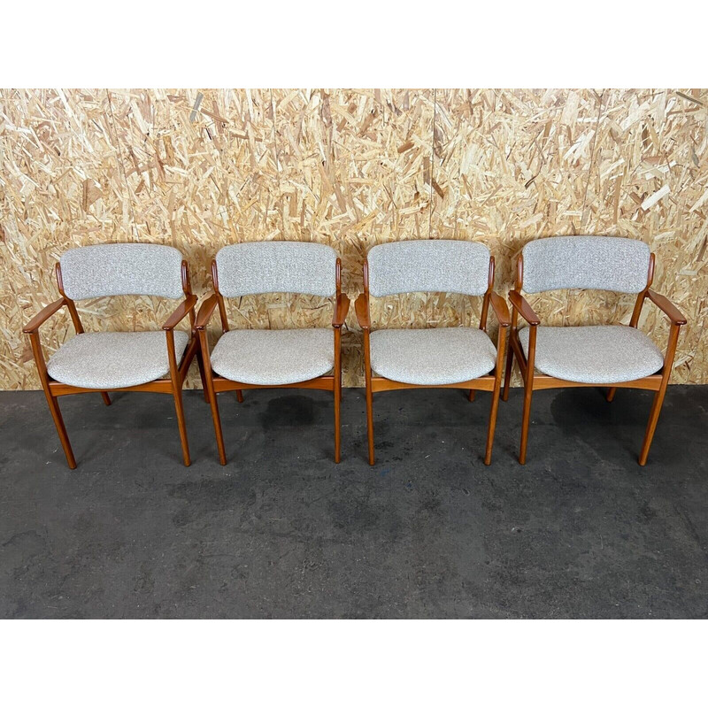 Conjunto de 4 cadeiras de teca vintage de Erik Buch para mobiliário de d.c., 1960-1970