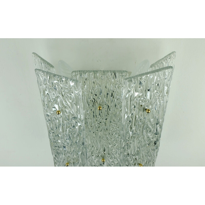 Vintage-Wandleuchte aus Eisglas von Kalmar Leuchten, 1960