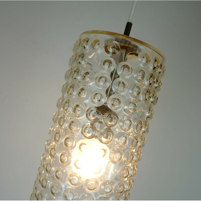 Vintage bubble glass pendant lamp by Rolf Krueger for Staff Leuchten, 1967