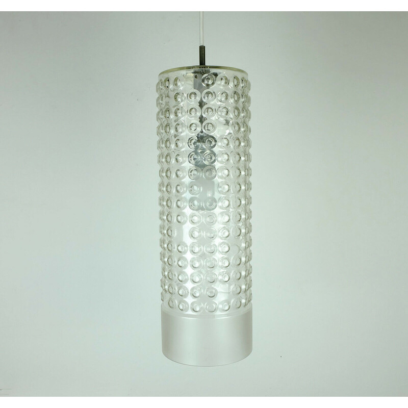 Vintage bubble glass pendant lamp by Rolf Krueger for Staff Leuchten, 1967