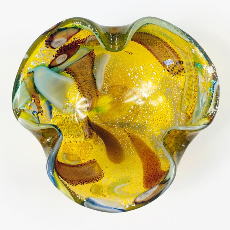 Vintage Murano art glass ashtray by Dino Martens for Aureliano Toso, Italy 1960s