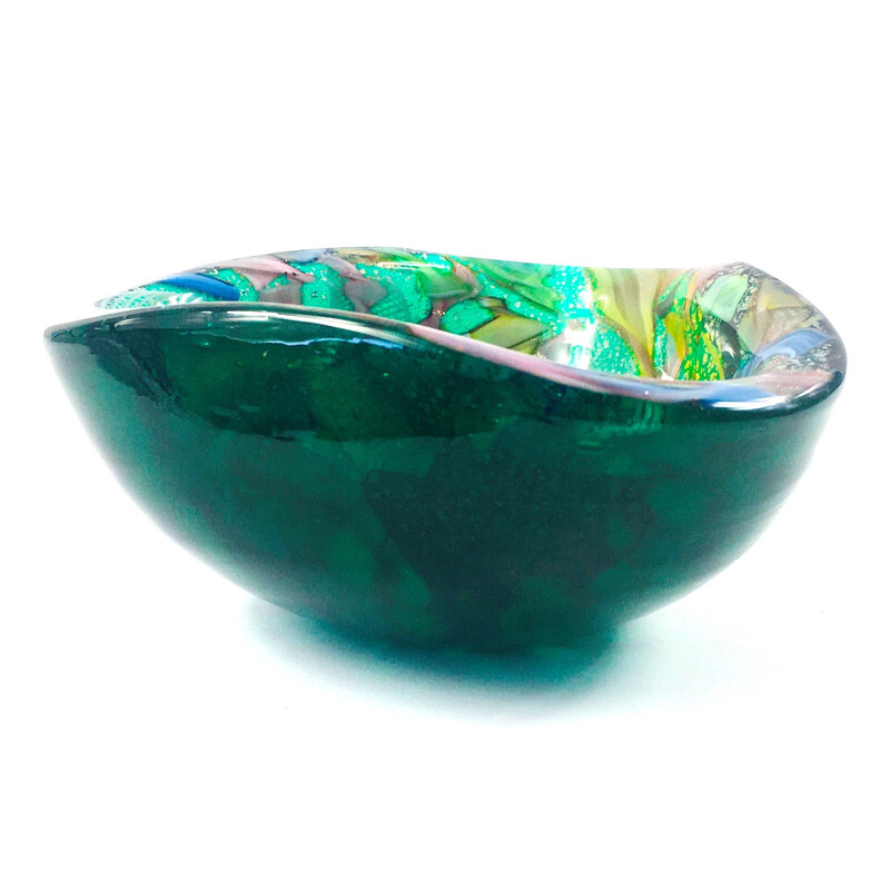 Vintage Murano glass ashtray by Dino Martens for Aureliano Toso, Italy 1950s