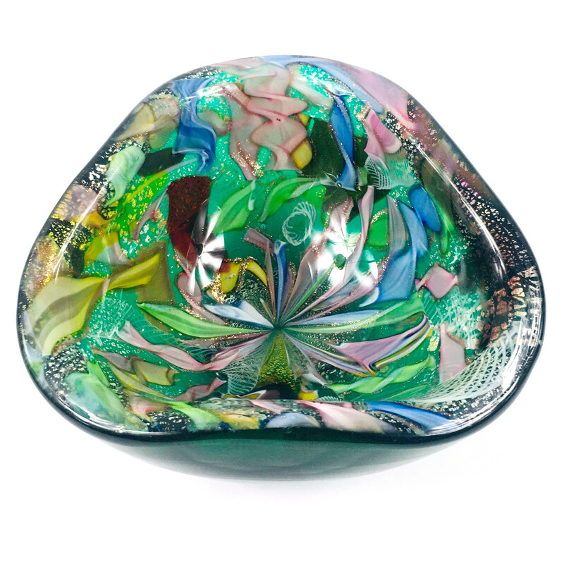 Vintage Murano glass ashtray by Dino Martens for Aureliano Toso, Italy 1950s