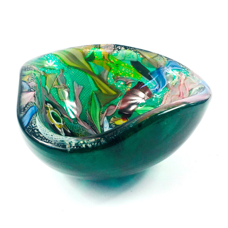 Vintage Murano glass ashtray by Dino Martens for Aureliano Toso, Italy 1950s